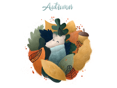 Autumn Illustration autumn draw fox illustration leaves