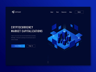 Illustration for cryptocurrency bitcoin crypto currency design interface landing mining page site wallet web