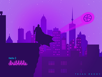 Hello Dribbble! art batman debutshot design dribbblers first shot illustration muzli