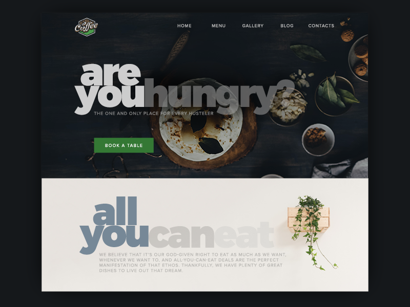 Landing Page Design uidesign designers minimalist landing page typography ui ux food hero image dailyuichallange webpage web