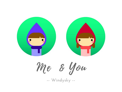 Me & You cartoon cute logo design illust illustration illustration design logo design love windysky