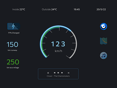 Daily UI 034 - Car Dashboard/ Interface