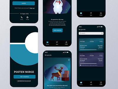 Posten Norge App - Redesign casestudy darkmode posten redesign tracking