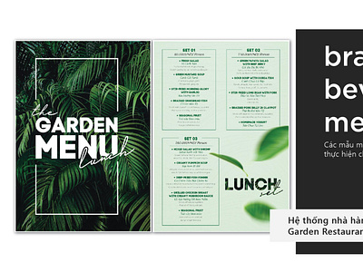 garden restaurant demo food menu branding design illustration