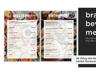 viet & west food menu design branding design vector