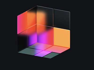 Glass Cube (Dark Mode) 3d design illustration motion graphics