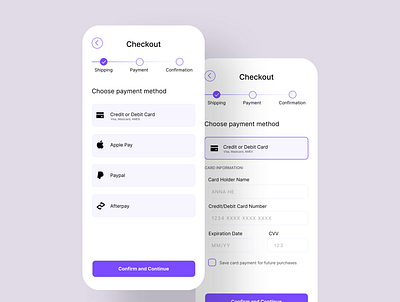 UI Challenge - Mobile Checkout Screen design ui