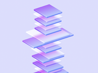 Abstract 3D Gradient Stack 3d design illustration