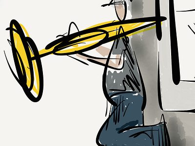 100 Days of Jazz - Trombone Player ink jazz jazzfest music sketch sketchbook trombone