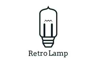 Retro lamp logo graphic design lamp logo retro