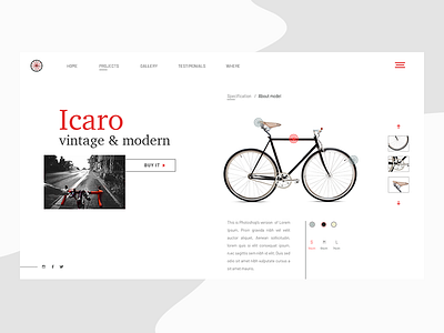 Bike UI bike ecommerce lnding page ui user interface