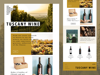 Tuscany Wine landing concept ladingpage landing ui design ux webdesign wine