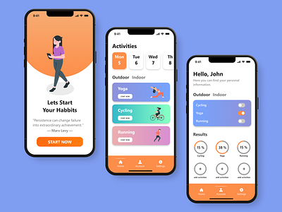 Exercise App Design app design illustration ui uidesign userinterface