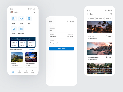 Travel App Design ui