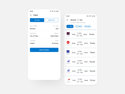 Travel App Design | Flight Screens
