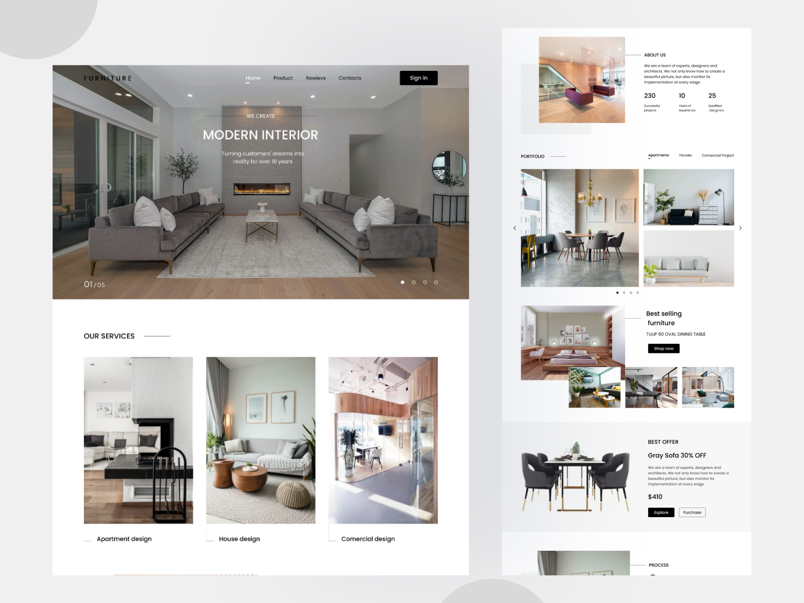 Furniture landing page :) by Reem Alfarra on Dribbble