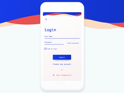 Login or use fingerprint - UI concept account create fingerprint in iphone log login register sign in start waves