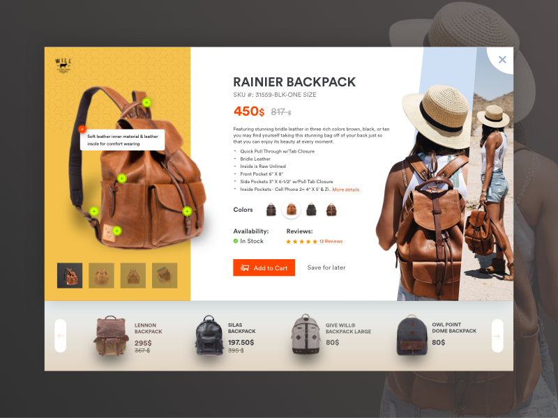Leather Bag Product Ui View by Ahmed Nasr on Dribbble