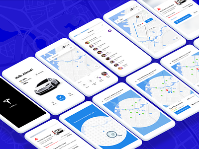 ⚡️ Electric car navigation app concept app battery car electric car interaction ios map navigate tesla ui ui ux