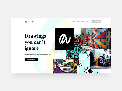 🎨Onwall Gallery art brush colorful colors design drawings explore gallery grafitti high contrast logo wall website