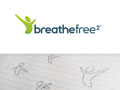 Breathe Free 2 Logo breathe figure freedom green green logo health healthcare imperfect logo logo design quit smoking sketch ultima ultima font