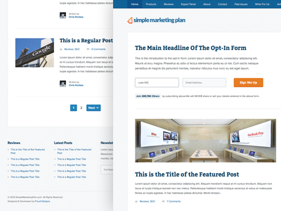 SMP Homepage Design articles blog blog design form responsive sign up subscribe website wordpress