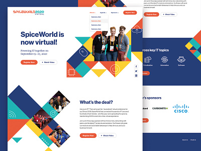 SpiceWorld 2020 Website branding conference event icons pattern web design website