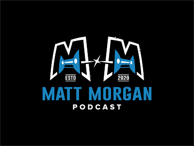 Matt Morgan Podcast 📌📌 badge black blue logo logo design pins podcast