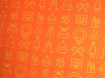 Christmas Icons background bell christmas icon icons mince pie orange present snow globe snowman stockings xmas
