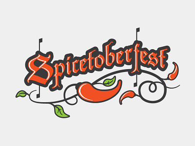 SpicetoberFest Logo chilli german green leaf leaves logo october oktoberfest pepper red