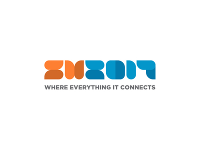SW2017 blue event flat gotham it logo logo design orange tagline