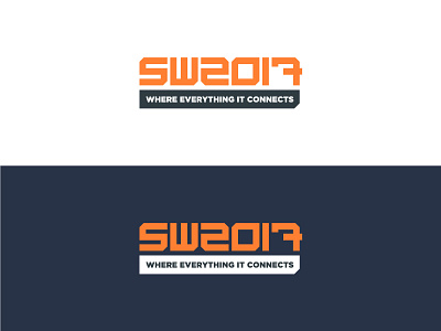 SpiceWorld Wordmark 1/3 blue event flat gotham it logo logo design orange tagline tech