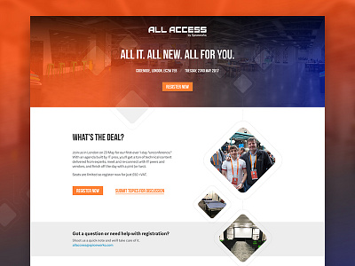 All Access Landing Page diamonds event gradient hero landing page web design website