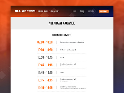 All Access Schedule Page