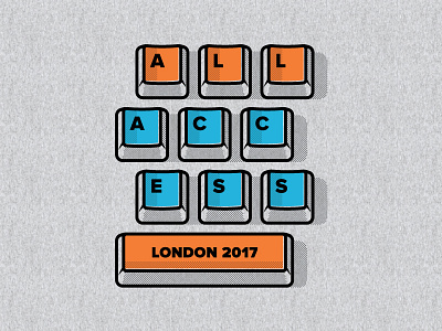 All Access Tee blue design halftone keyboard offset offset fill orange t shirt tee