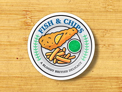 Fish 'n' Bloody Chips british chips contest crest england fish food plate sticker uk