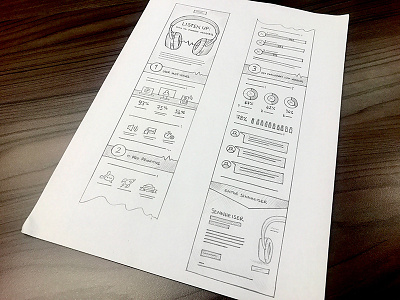 Infographic Sketch blueprint data graphs headphones infographic pencil planning sketch