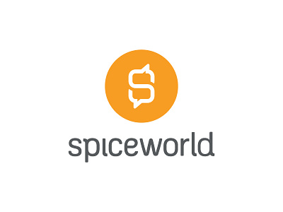 SpiceWorld Speech Bubble Logo circle logo logo logo design mark orange s logo speech bubbles wordmark