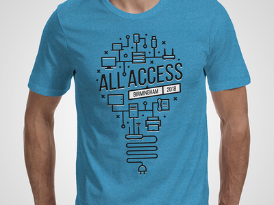 All Access T-shirt Mock blue conference design event line mock tee tshirt