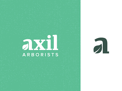 Axil Arborists arborist leaf logo logo design mark outdoors tree tree care tree surgery wordmark