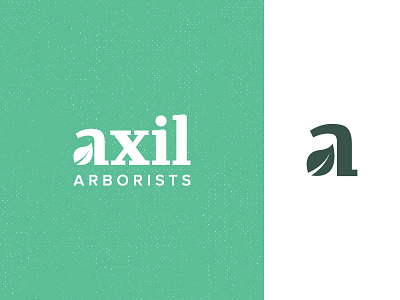 Axil Arborists arborist leaf logo logo design mark outdoors tree tree care tree surgery wordmark