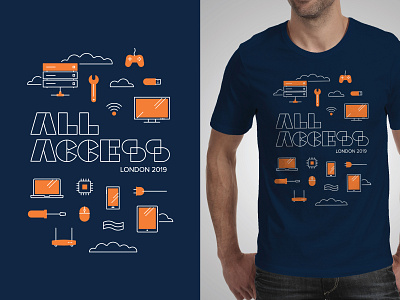 All Access Tee conference event illustration orange print print design tech tshirt tshirt design