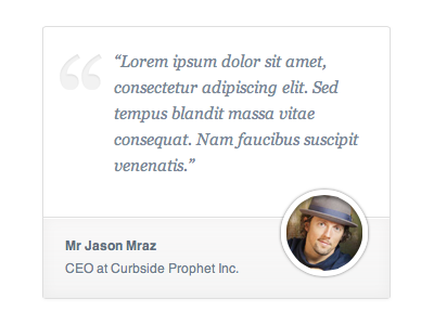 Testimonial Box testimonial grey box grey georgia helvetica circle circle avatar avatar jason mraz box simple ui ux minimal white space simple ui feedback box feedback website web design minimal design