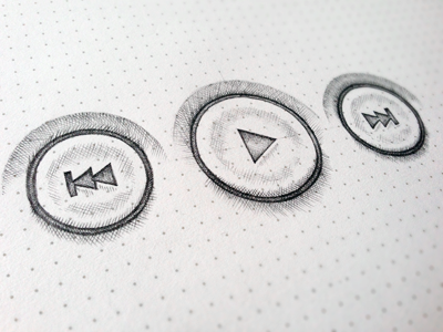 UI Buttons Sketch black and white buttons dot grid book dot pad drawing fast forward pen pencil pencil drawing planning play play button play icon rewind sketch sketching ui design ui sketch wireframe