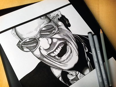 Ray Charles Drawing black black and white blues drawing etching fine fine art glasses hair hatch hatchwork illustration ink music musician pen pen and ink pen drawing pen sketch pencil pianist piano ray charles rhythm and blues shading singer sketch sketching soul teeth