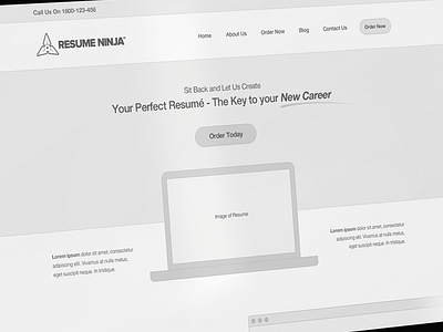 Resume Ninja Homepage Wireframe 