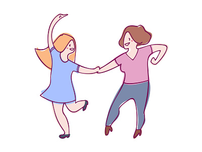 Dancing girls dance girls illustration vector