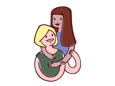 Girls 14 girls hugging illustration vector