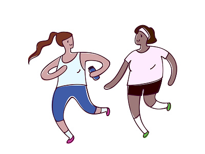 Fitness girls fitness girls illustration love vector