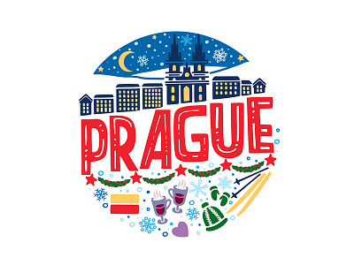 Prague winter print